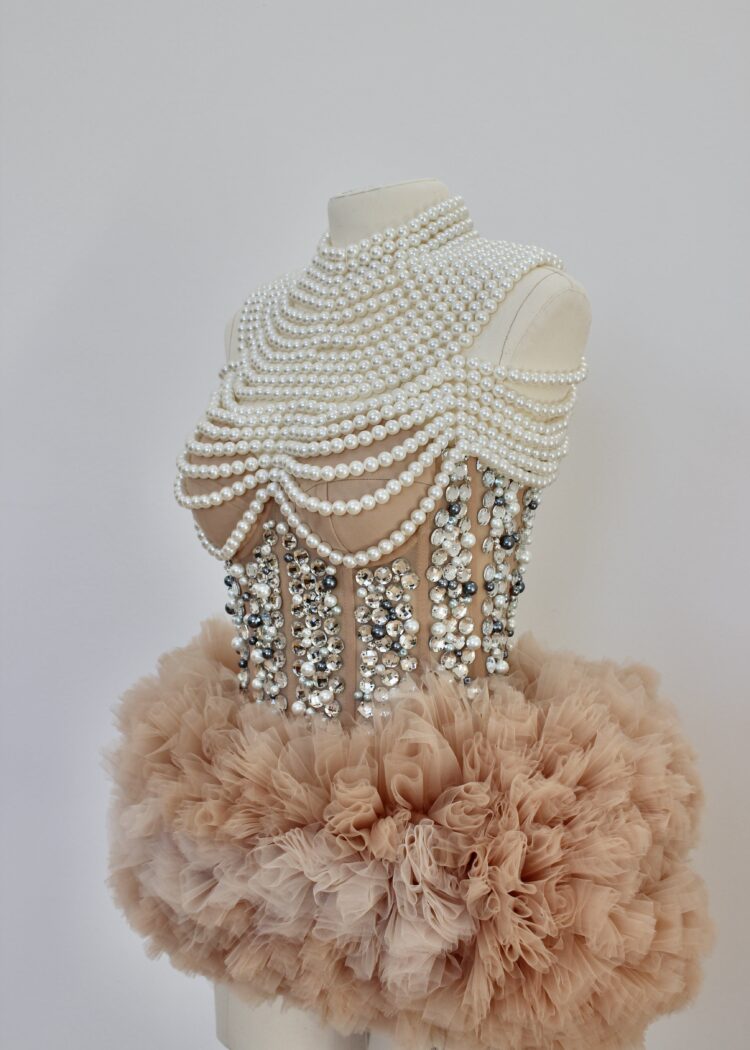 LAHO Corset Mini Dress Pearls